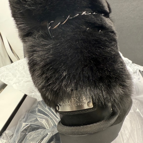 Australia Luxe Co. Atilla Satin Black Luxe Faux fur. Sold Out everywhere. New! - Picture 2 of 7